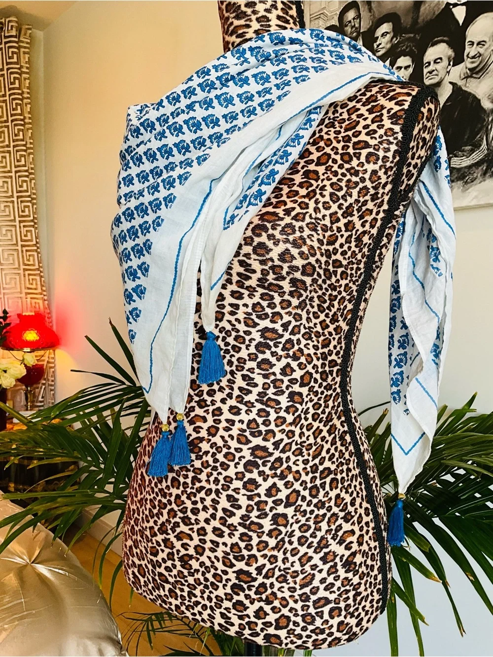 Blue and White Scarf